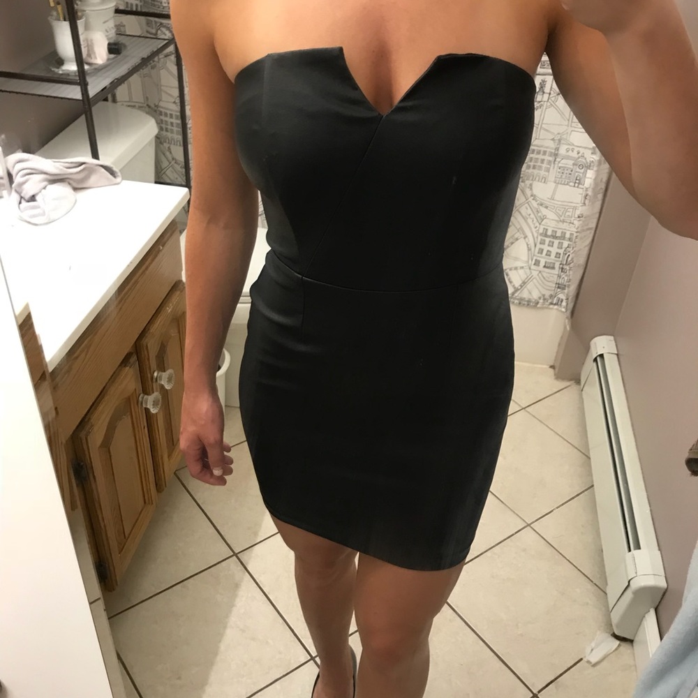 Strapless black dress
